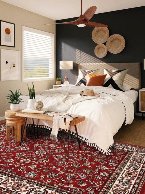 Tapis oriental tissé motif ancestral LYN1 NOMED - Kiabi