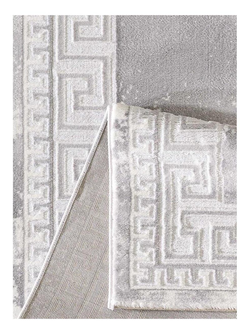 Tapis oriental tissé motif ancestral LYN7 ALAN Gris - Kiabi