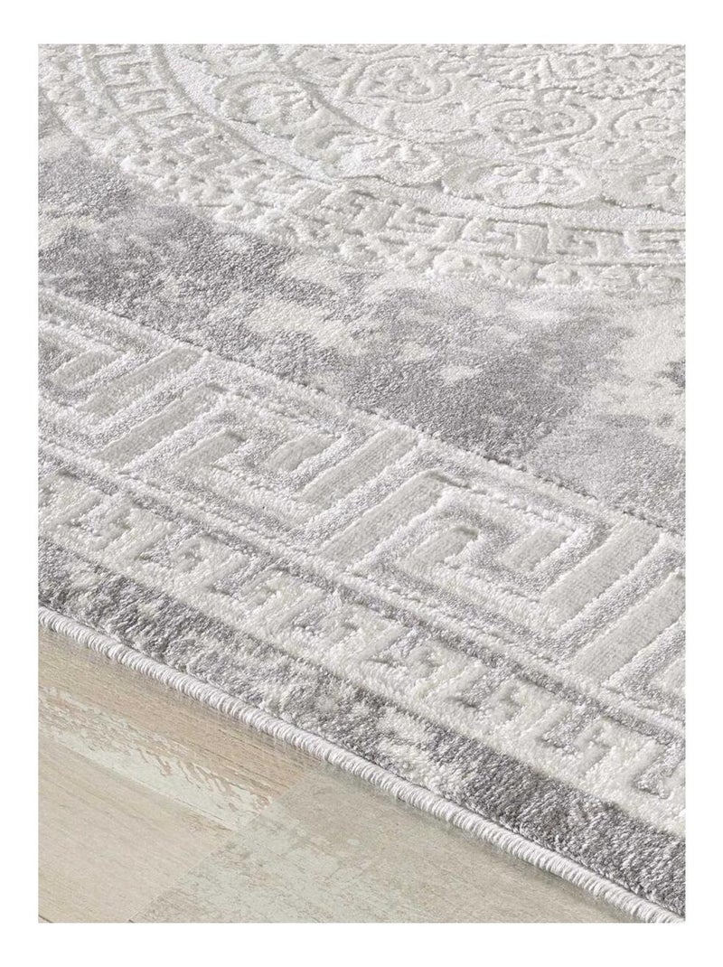 Tapis oriental tissé motif ancestral LYN7 ALAN Gris - Kiabi