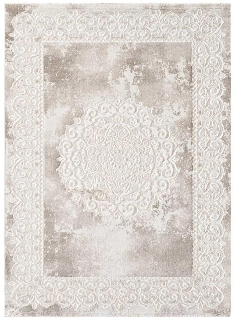 Tapis oriental tissé motif ancestral LYN7 BALROD Beige - Kiabi