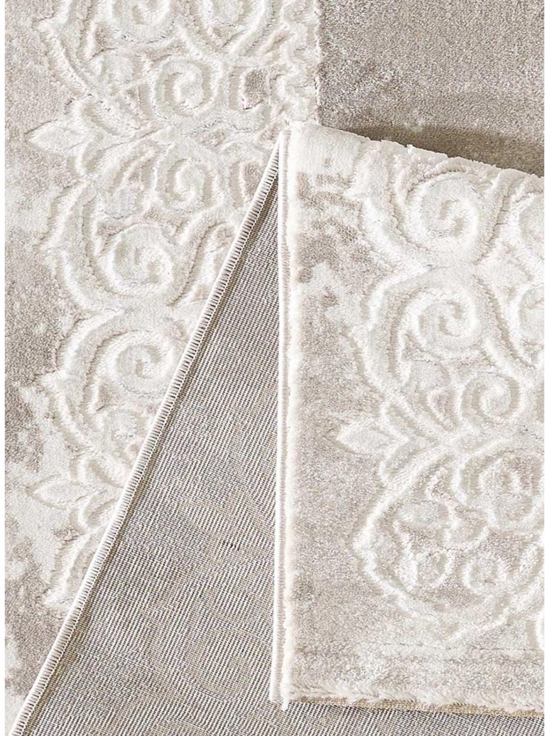 Tapis oriental tissé motif ancestral LYN7 BALROD Beige - Kiabi