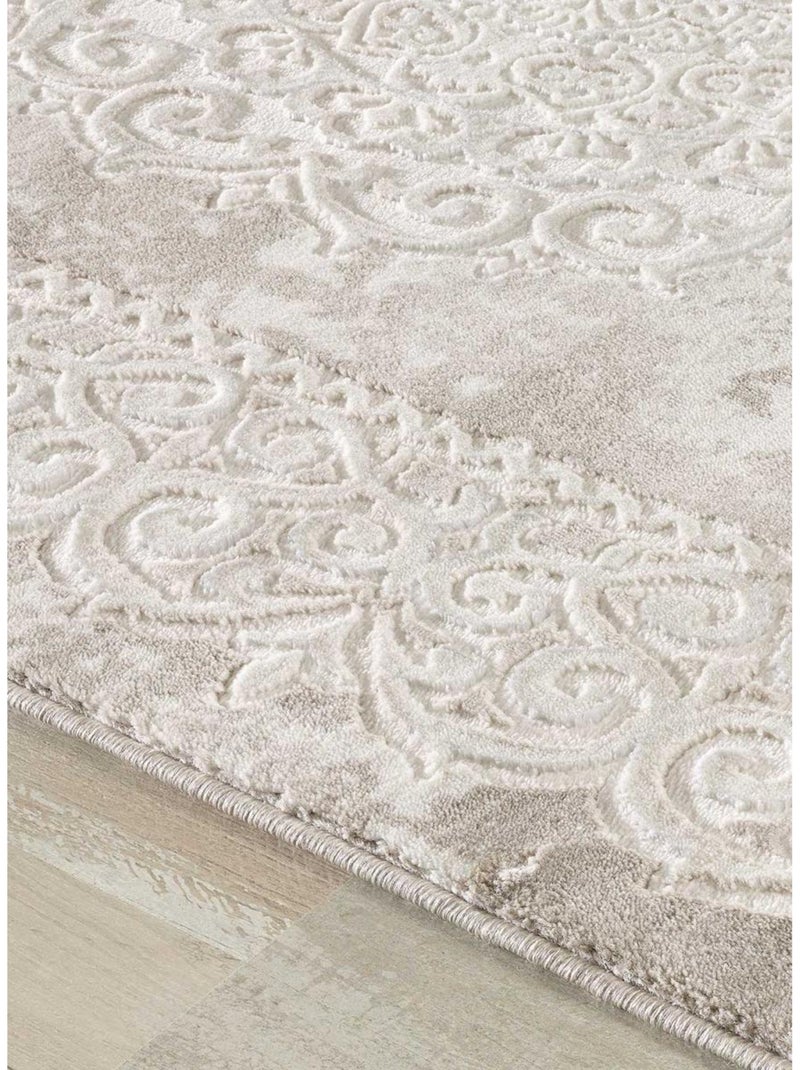 Tapis oriental tissé motif ancestral LYN7 BALROD Beige - Kiabi