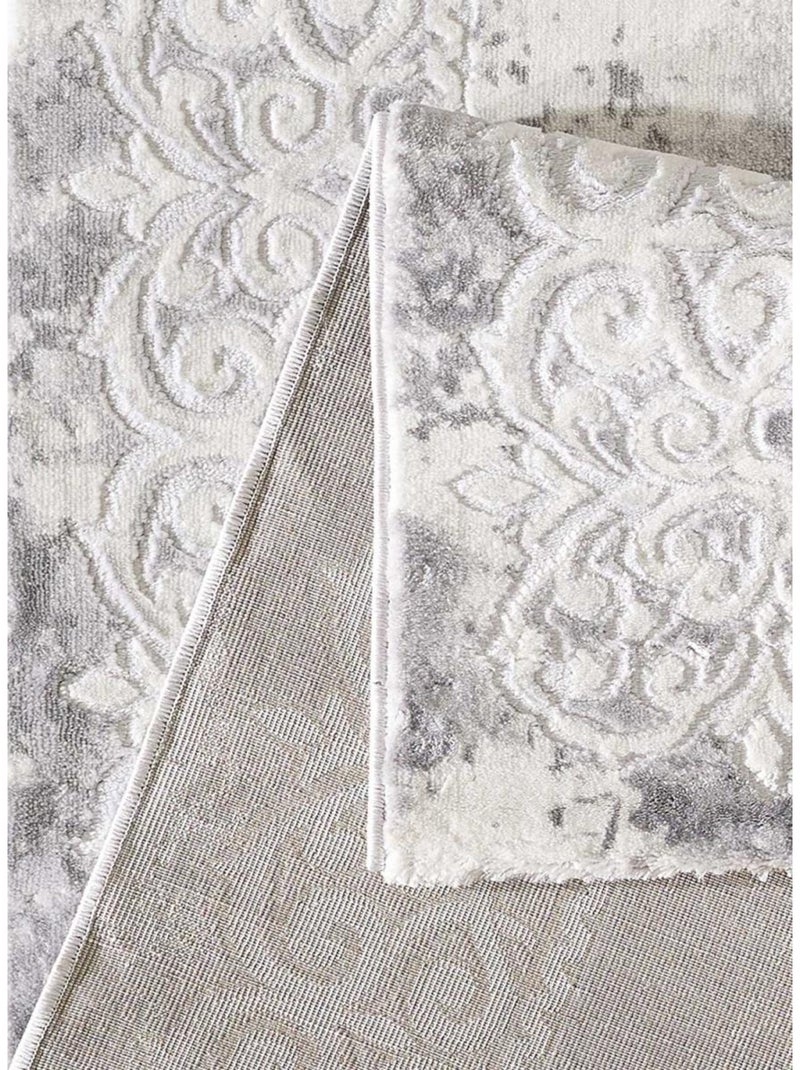 Tapis oriental tissé motif ancestral LYN7 BALROD Gris - Kiabi