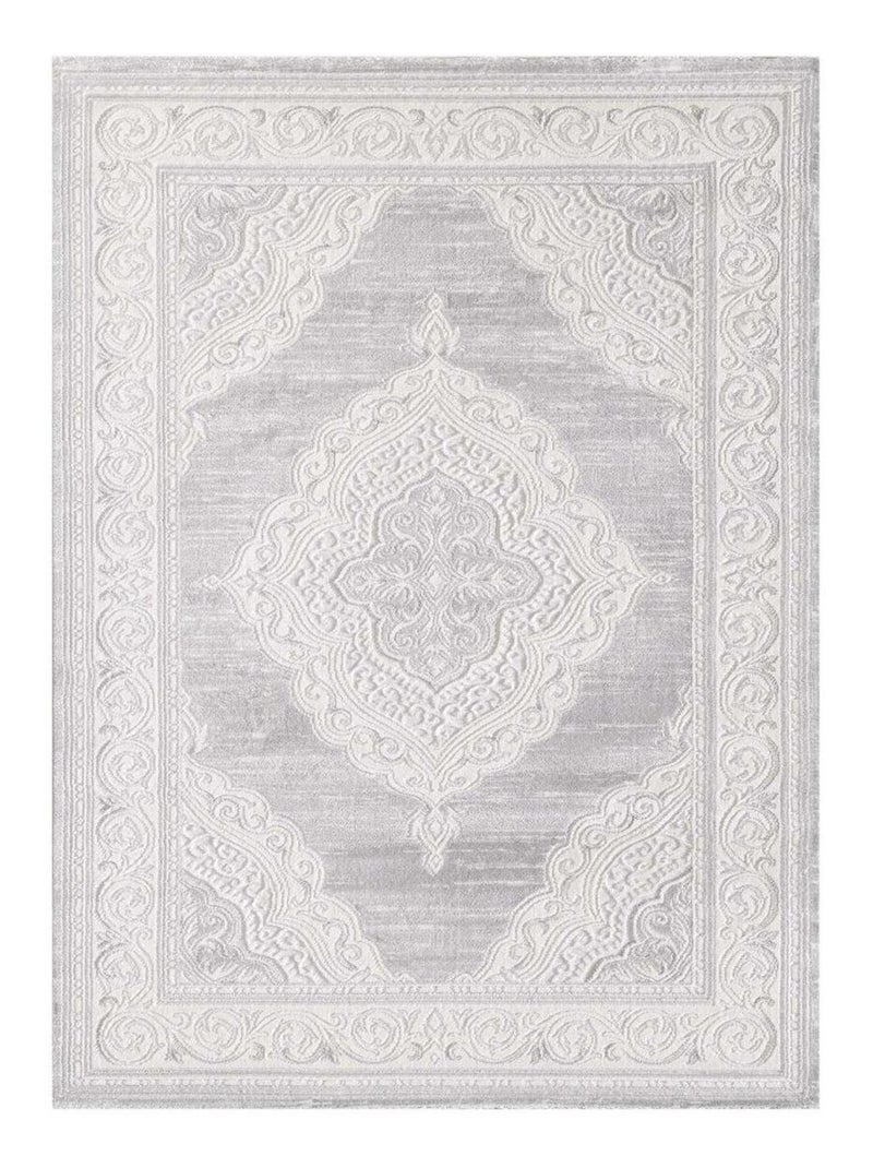 Tapis oriental tissé motif ancestral LYN7 FALAN Gris - Kiabi