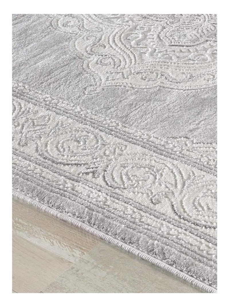 Tapis oriental tissé motif ancestral LYN7 FALAN Gris - Kiabi