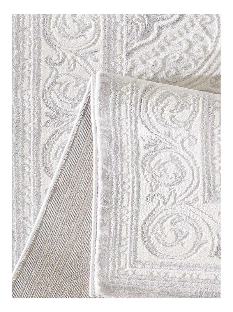 Tapis oriental tissé motif ancestral LYN7 FALAN Gris - Kiabi