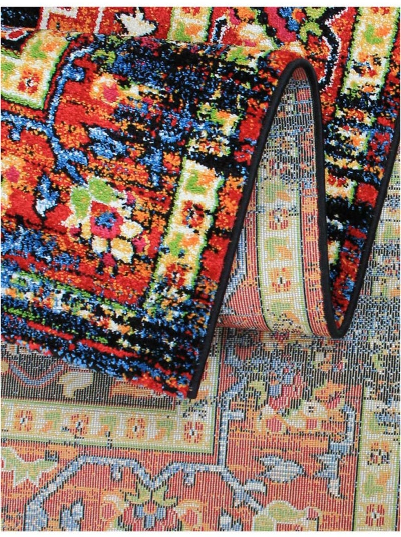 Tapis oriental tissé motif ancestral MADAL Multicolore - Kiabi