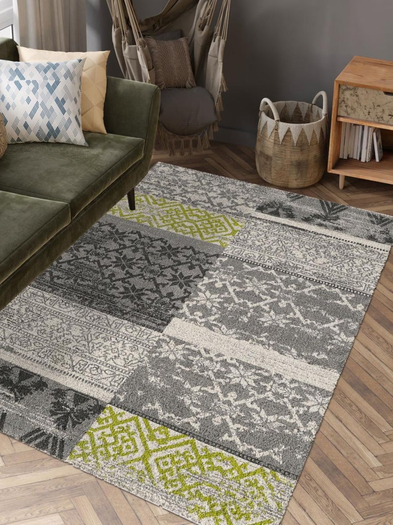 Tapis oriental tissé motif ancestral TEOPATCH Gris - Kiabi