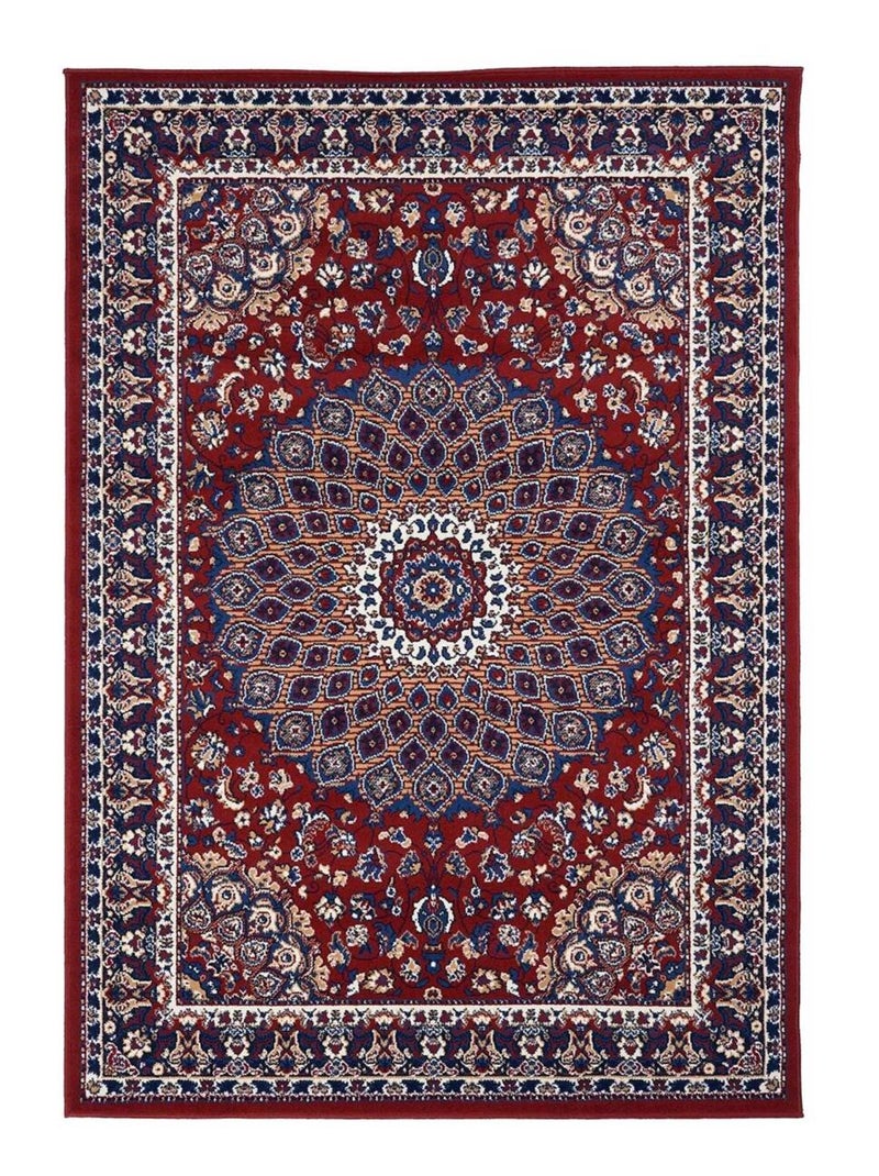 Tapis oriental tissé motif ethnique LYN1 ROSOR Rouge - Kiabi
