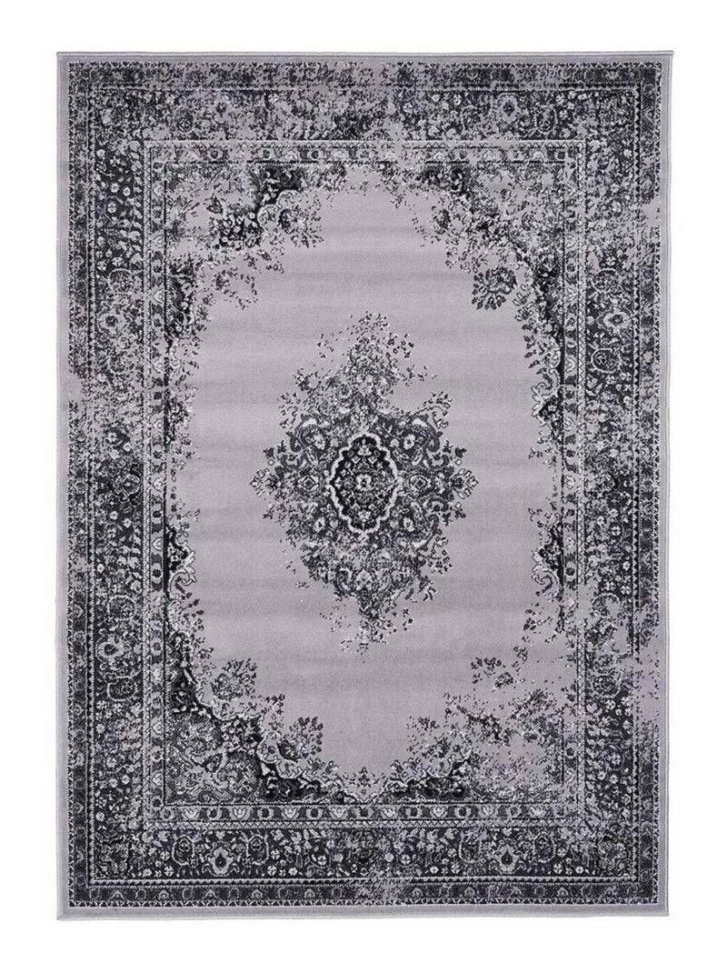 Tapis oriental tissé motif ethnique LYN1 VINTOR Noir - Kiabi