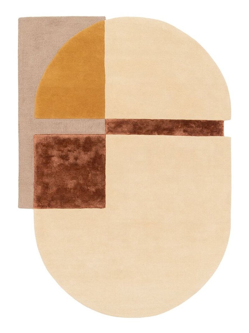 Tapis original fait main design Magnus Beige - Kiabi