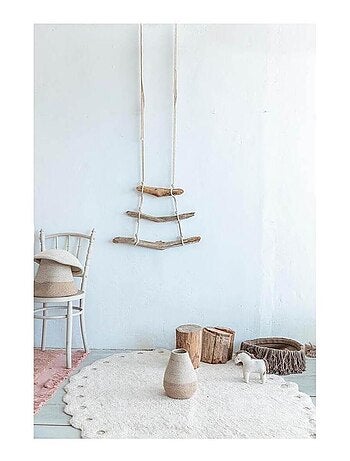 Tapis oval enfant lavable en machine en coton Pinecone