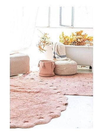 Tapis oval enfant lavable en machine en coton Pinecone