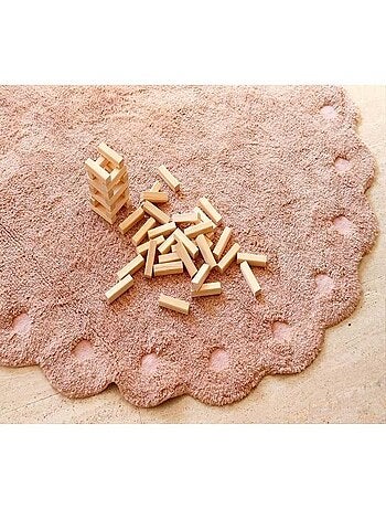 Tapis oval enfant lavable en machine en coton Pinecone