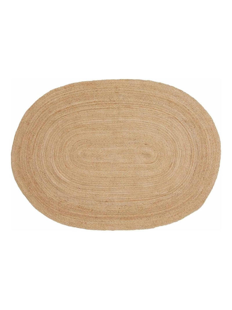 Tapis ovale en jute naturel 140 x 200 cm - House Nordic Marron - Kiabi