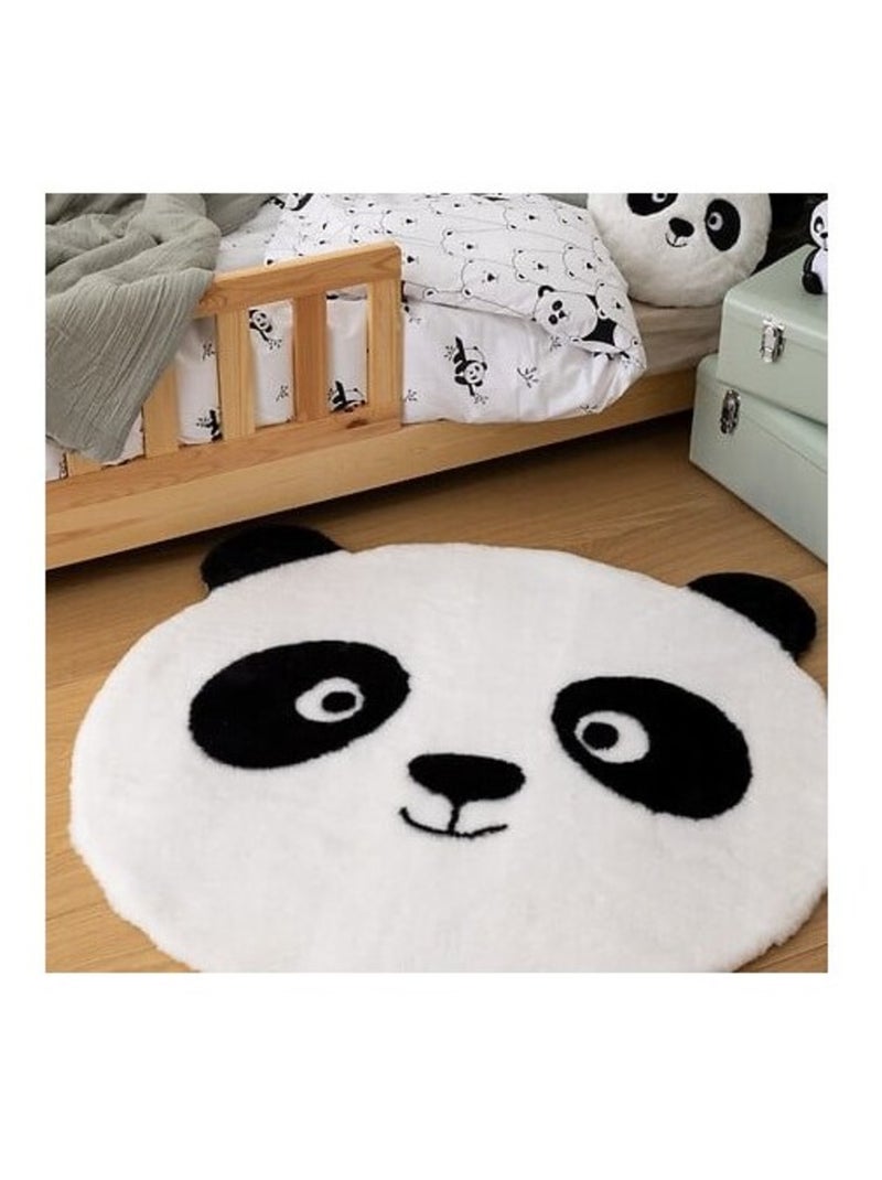Tapis PANDA diamètre 100cm rond Blanc - Kiabi