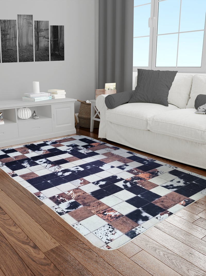 Tapis Patchwork CUBE Marron - Kiabi