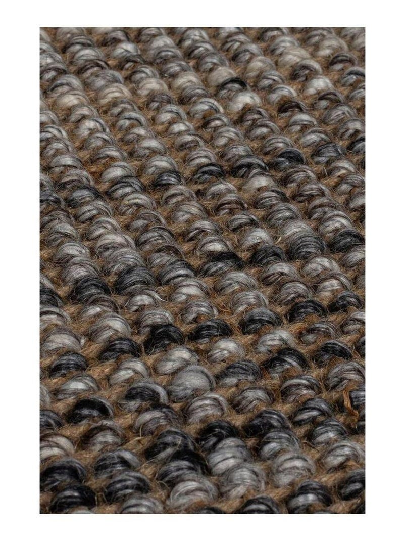 Tapis plat avec franges moderne rectangle Jute Ombre Gris - Kiabi