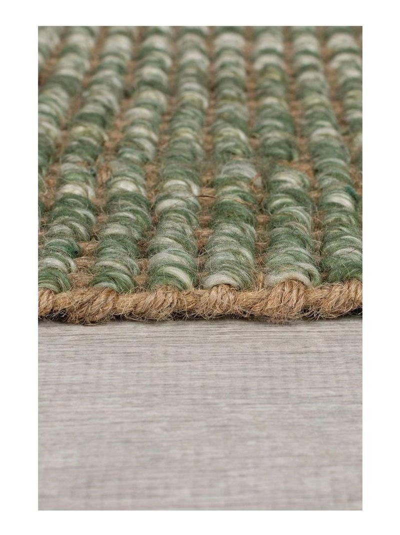 Tapis plat avec franges moderne rectangle Jute Ombre Vert - Kiabi