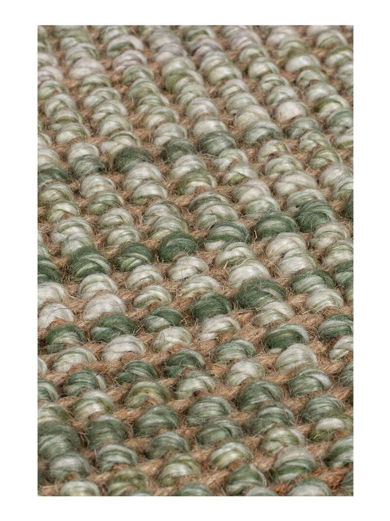Tapis plat avec franges moderne rectangle Jute Ombre Vert - Kiabi