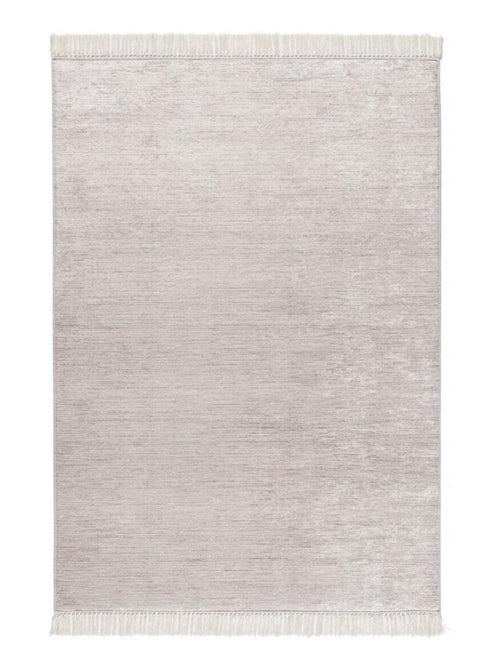 Tapis plat design lavable en machine rayé beige Louvière - Kiabi