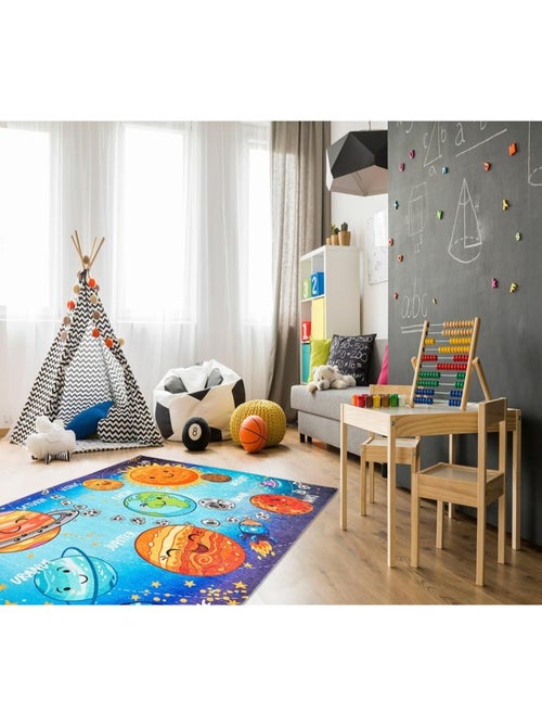 Tapis plat pour chambre d'enfant multicolore Solar - Kiabi