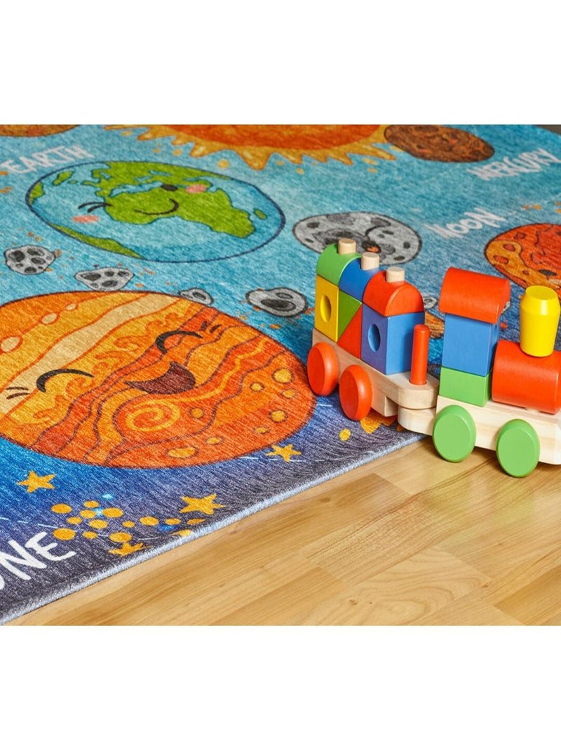 Tapis plat pour chambre d'enfant multicolore Solar Multicolore - Kiabi