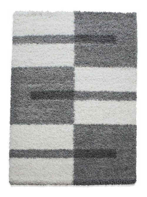 Tapis poils longs shaggy tissé motif géométrique RECTAN - Kiabi