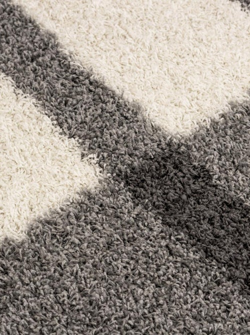 Tapis poils longs shaggy tissé motif géométrique RECTAN - Kiabi
