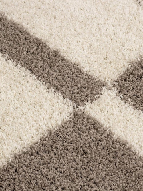 Tapis poils longs shaggy tissé motif géométrique RECTAN - Kiabi