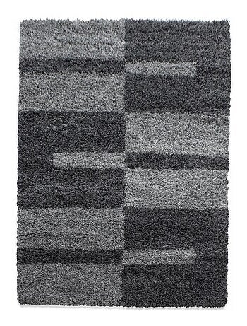 Tapis poils longs shaggy tissé motif géométrique RECTAN