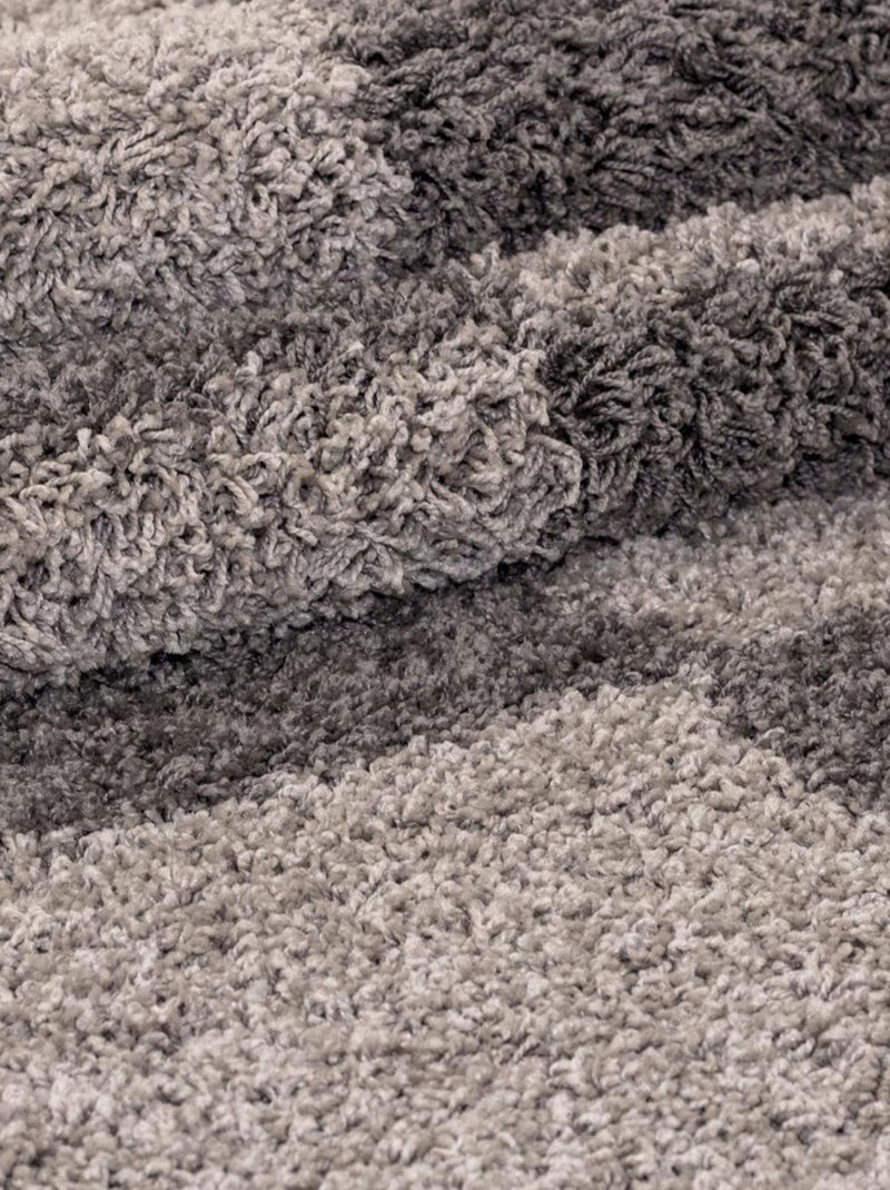 Tapis poils longs shaggy tissé motif géométrique RECTAN Marron - Kiabi