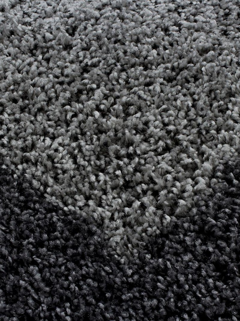 Tapis poils longs shaggy tissé motif simple BORDURE Gris - Kiabi