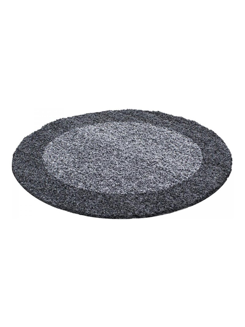 Tapis poils longs shaggy tissé motif simple BORDURE Gris - Kiabi