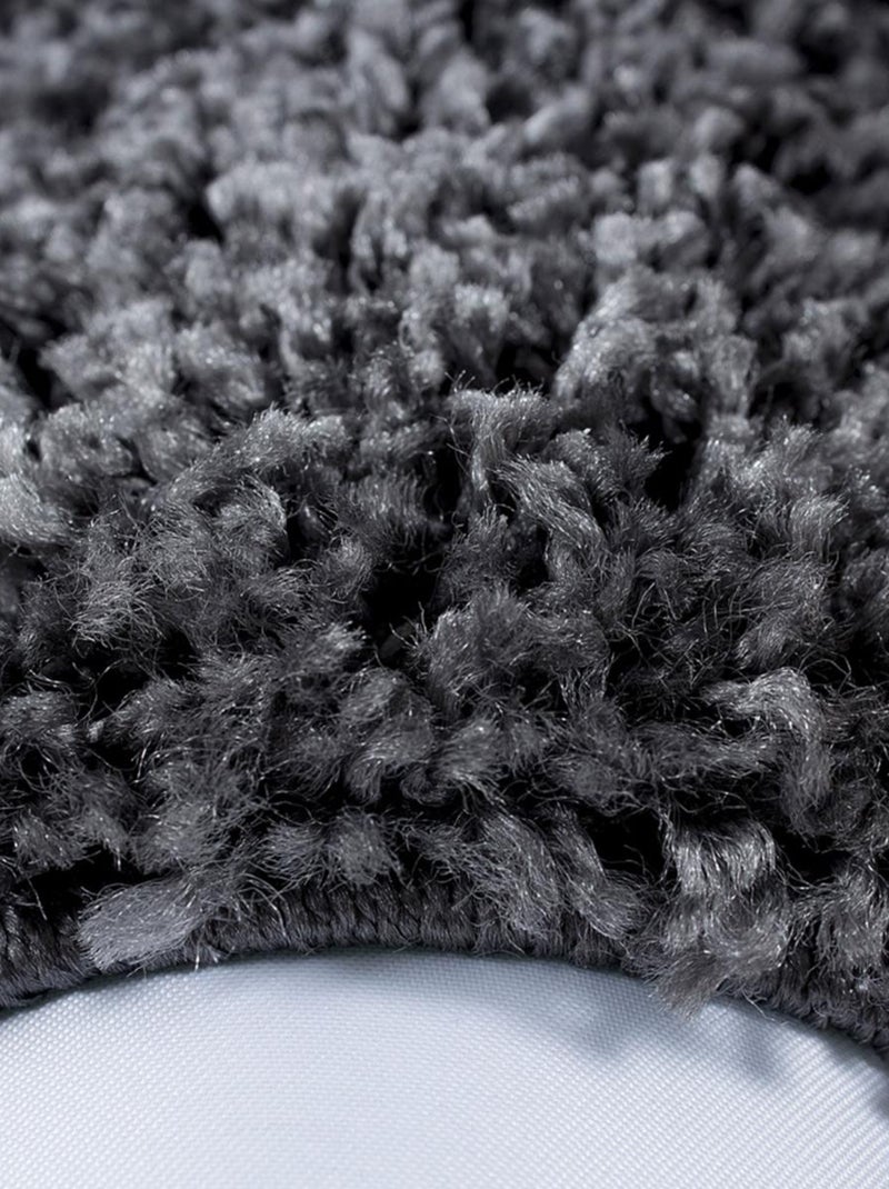 Tapis poils longs shaggy tissé motif simple BORDURE Gris - Kiabi