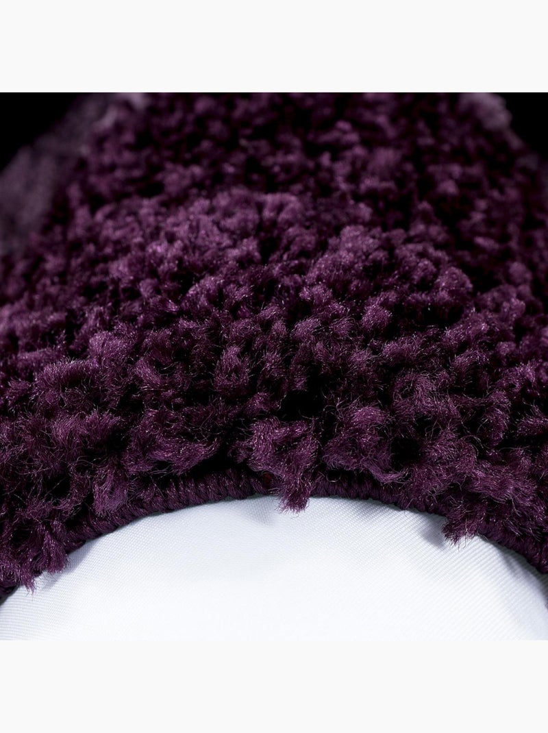 Tapis poils longs shaggy tissé motif simple BORDURE Violet - Kiabi