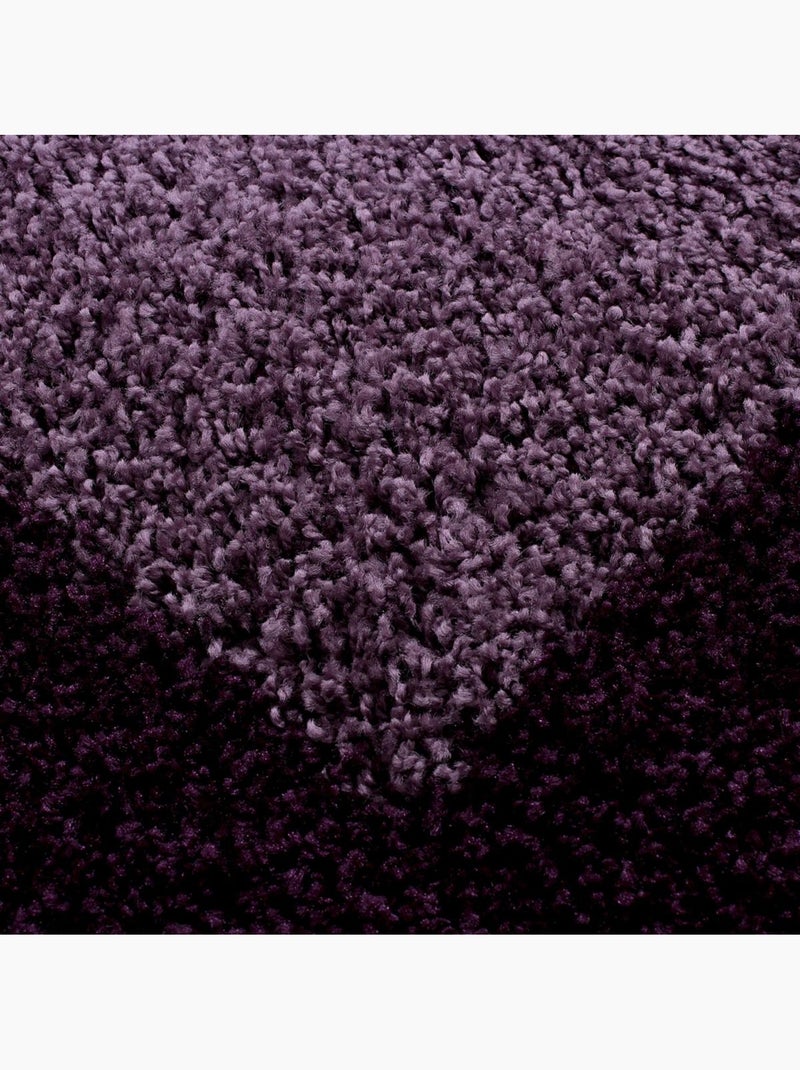 Tapis poils longs shaggy tissé motif simple BORDURE Violet - Kiabi