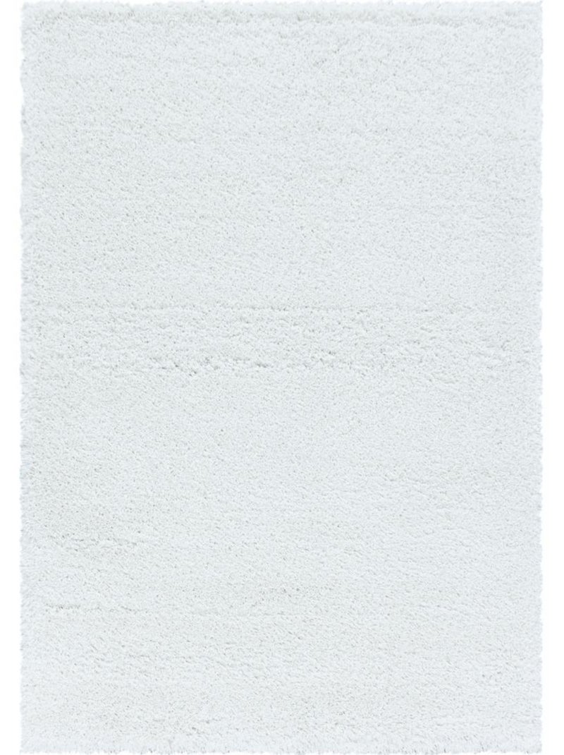 Tapis poils longs shaggy tissé motif uni UNI B Blanc - Kiabi