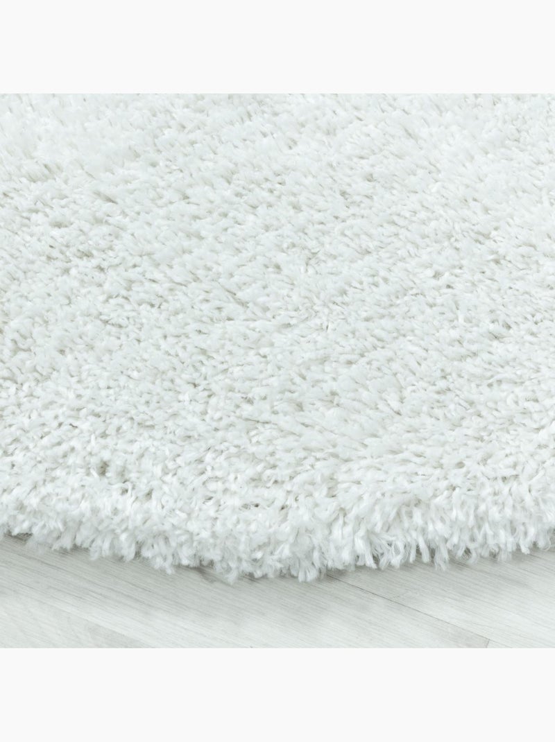 Tapis poils longs shaggy tissé motif uni UNI B Blanc - Kiabi