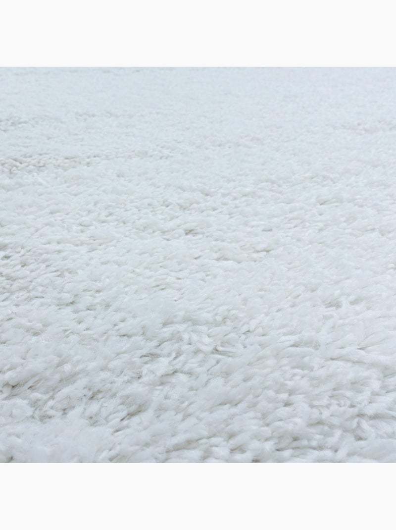 Tapis poils longs shaggy tissé motif uni UNI B Blanc - Kiabi