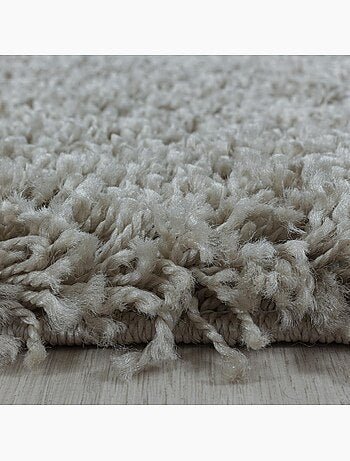 Tapis rond poils longs shaggy tissé motif uni UNI I