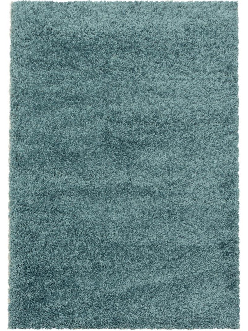 Tapis poils longs shaggy tissé motif uni UNI I Bleu - Kiabi