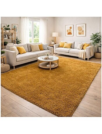 Tapis poils longs shaggy tissé motif uni UNI I