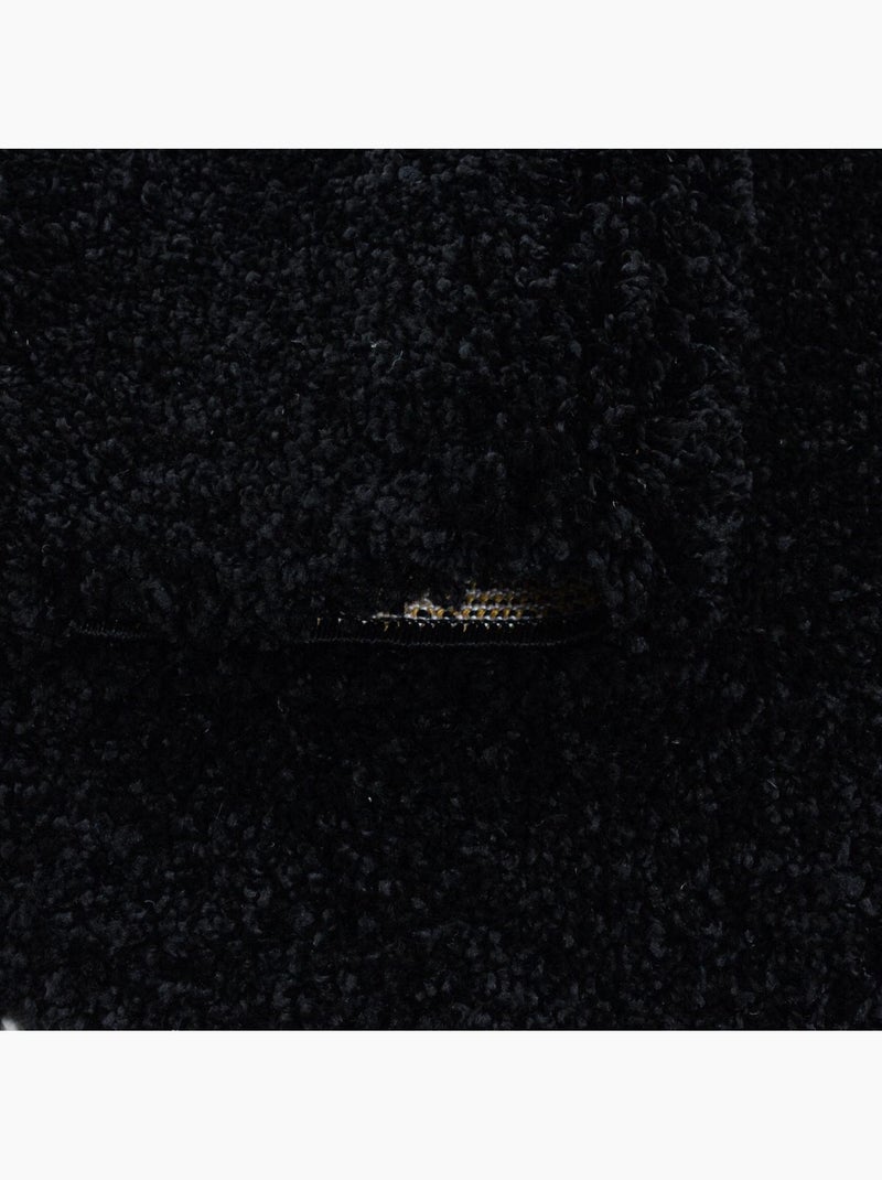 Tapis poils longs shaggy tissé motif uni UNI I Noir - Kiabi