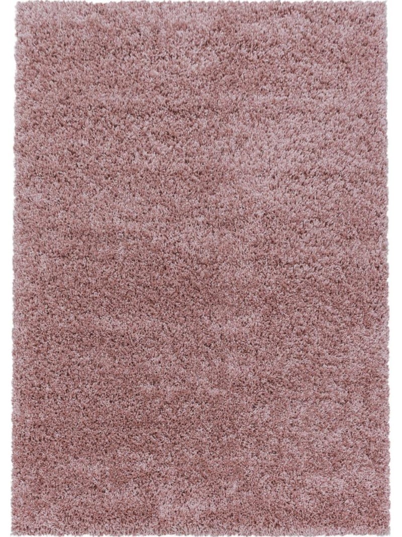 Tapis poils longs shaggy tissé motif uni UNI I Rose - Kiabi