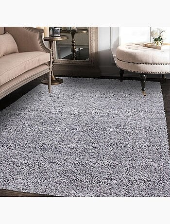 Tapis poils longs shaggy tissé motif uni UNI L