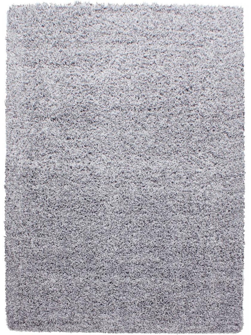 Tapis poils longs shaggy tissé motif uni UNI L Argent - Kiabi