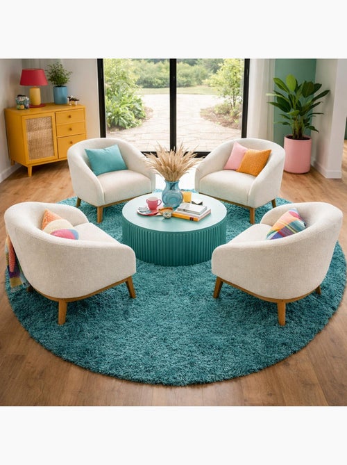 Tapis poils longs shaggy tissé motif uni UNI L - Kiabi