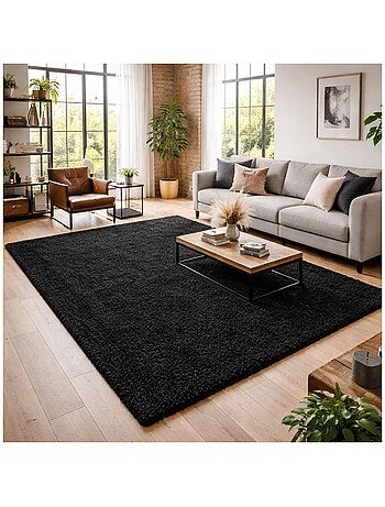 Tapis poils longs shaggy tissé motif uni UNI L