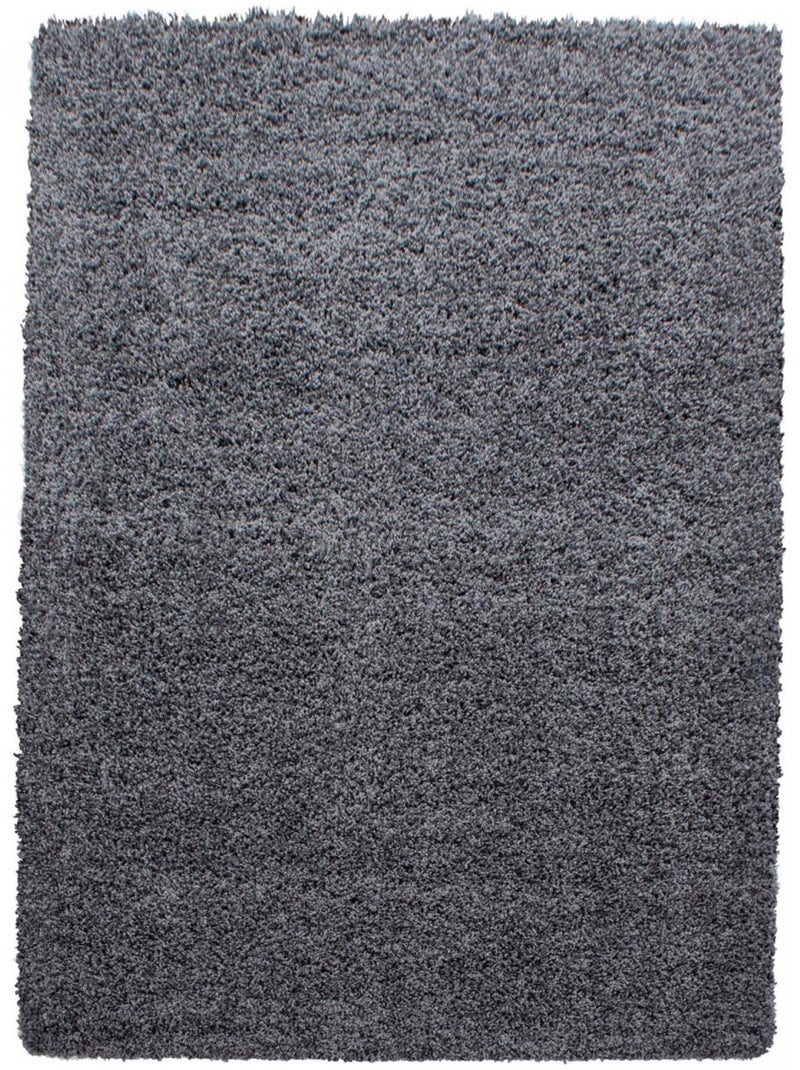 Tapis poils longs shaggy tissé motif uni uni l Gris - Kiabi